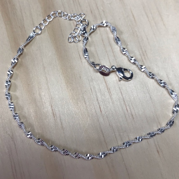 Sterling Silver Dainty Anklet - Picture 2 of 2